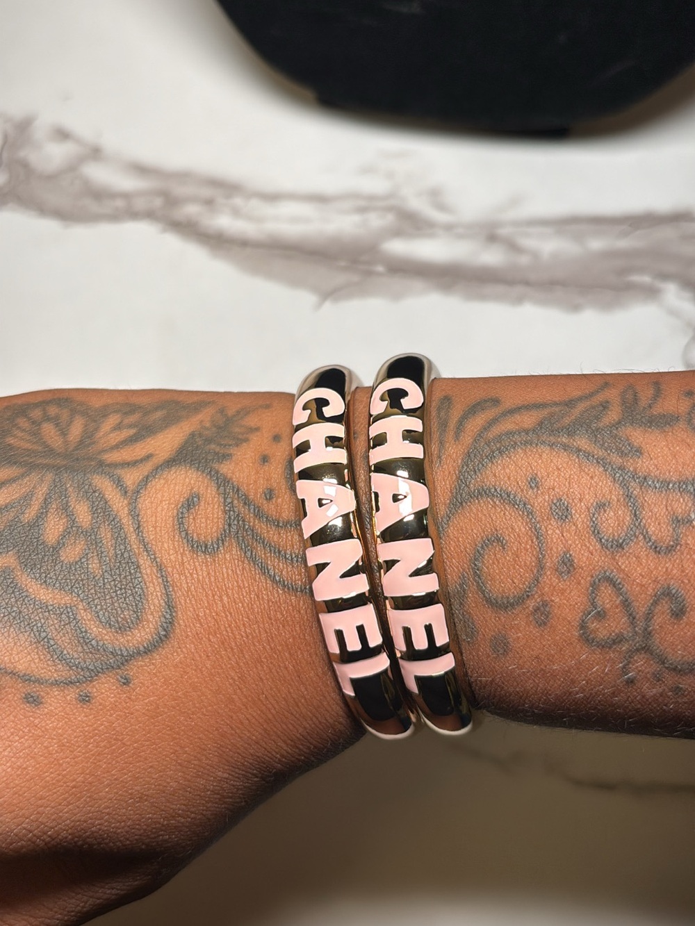 18k Pink Logo Bangle Bracelet
